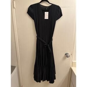 Current Air Women Helen Pleated Midi Asymmetrical Witchy Fairy Dress Small‎ Belt